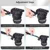 ARTCISE FH11 Heavy Duty Tripod Fluid Video Head Damping Drag Head