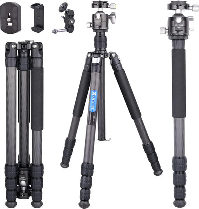 ARTCISE AS75C Multi-functional Carbon Fiber Tripod With 40MM Ball Head