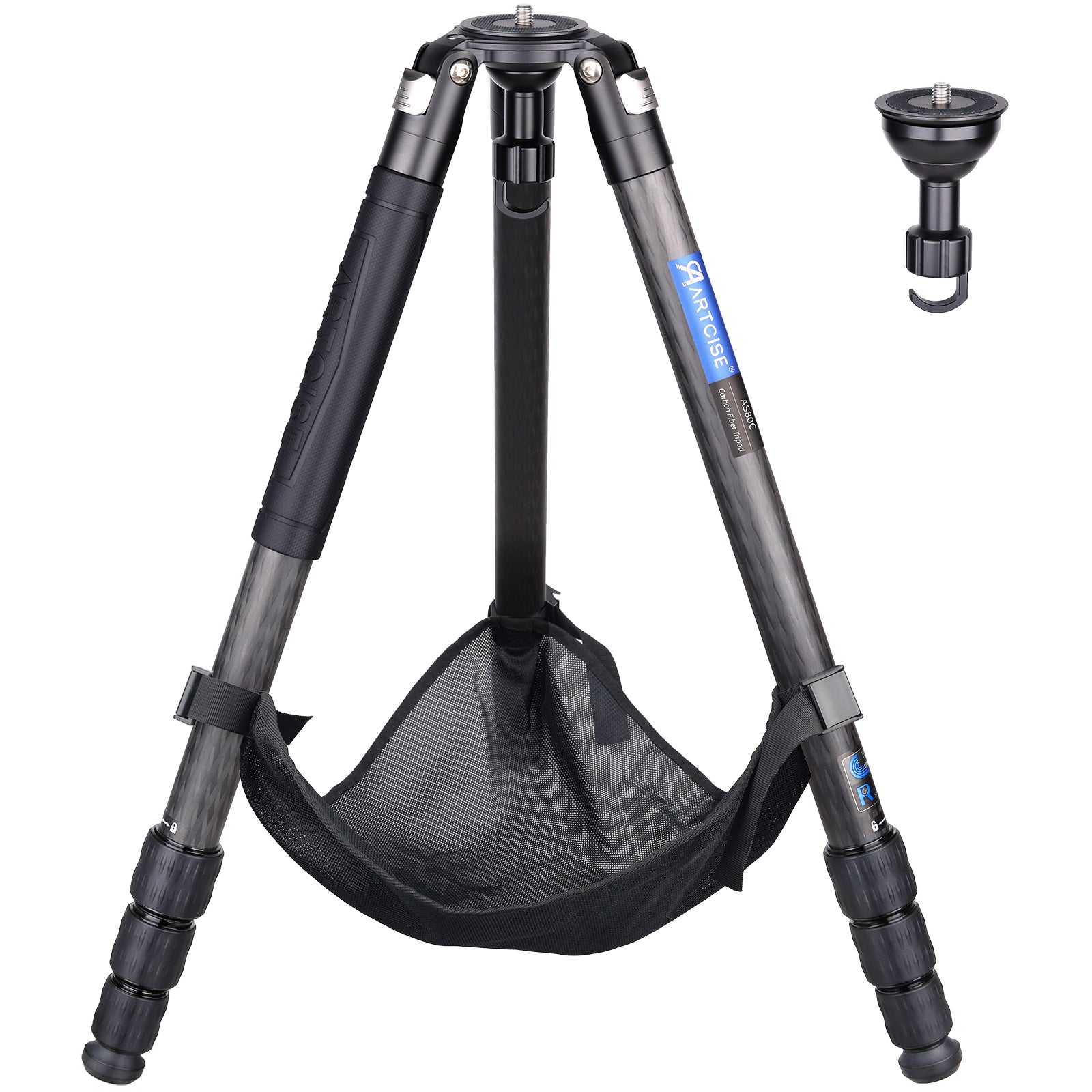 ARTCISE AS80C Carbon Fiber Bowl Tripod With 65MM Bowl Adapter